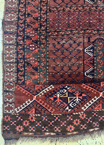 27073019b - Kisil-Ajak Engsi antik, Turkmenistan, 19.Jhd, Wolle auf Wolle, ca. 190 x 150 cm, EHZ: 4 ...