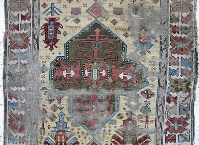 27073023b - Antiker Kazak, Kaukasus, 19.Jhd, Wolle auf Wolle, ca. 250 x 135 cm, EHZ: 4 ...