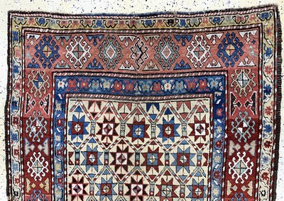 27073024a - Antiker Kazak, Kaukasus, 19.Jhd, Wolle auf Wolle, ca. 240 x 140 cm, EHZ: 3 ...