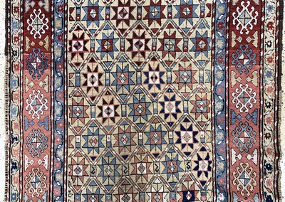 27073024b - Antiker Kazak, Kaukasus, 19.Jhd, Wolle auf Wolle, ca. 240 x 140 cm, EHZ: 3 ...