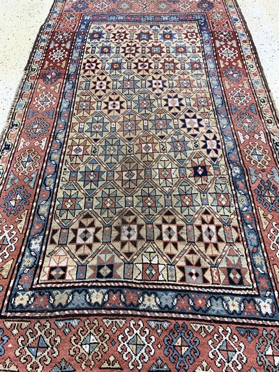 27073024f - Antiker Kazak, Kaukasus, 19.Jhd, Wolle auf Wolle, ca. 240 x 140 cm, EHZ: 3 ...