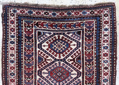 27073027a - Antiker´Mogan´Kazak, Kaukasus, 19.Jhd, Wolle auf Wolle, ca. 260 x 140 cm, EHZ: ...