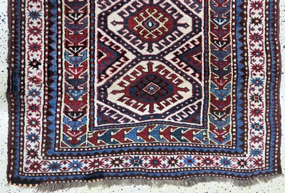 27073027c - Antiker´Mogan´Kazak, Kaukasus, 19.Jhd, Wolle auf Wolle, ca. 260 x 140 cm, EHZ: ...