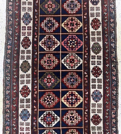 27073035b - Antiker´Talisch´Kazak, Kaukasus, datiert 1311(1889), Wolle auf Wolle, ca. 460 x 146 ...