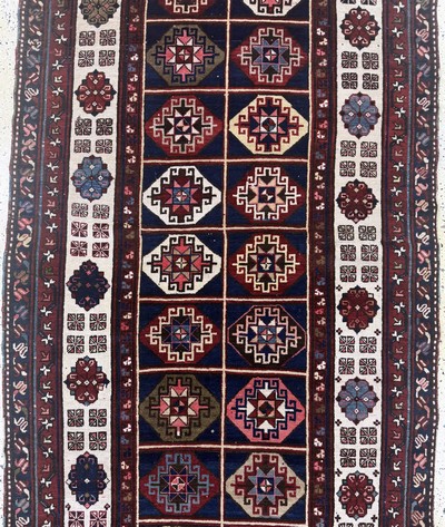 27073035c - Antiker´Talisch´Kazak, Kaukasus, datiert 1311(1889), Wolle auf Wolle, ca. 460 x 146 ...