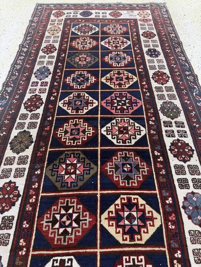 27073035f - Antiker´Talisch´Kazak, Kaukasus, datiert 1311(1889), Wolle auf Wolle, ca. 460 x 146 ...
