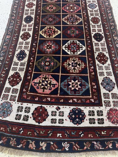 27073035h - Antiker´Talisch´Kazak, Kaukasus, datiert 1311(1889), Wolle auf Wolle, ca. 460 x 146 ...