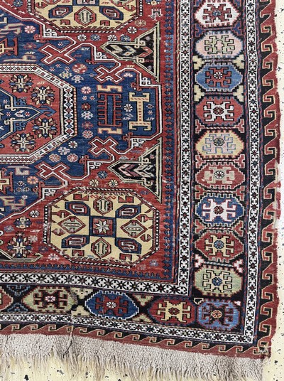 27073037a - Antiker´Medalion-Sumakh´, Kaukasus, 19.Jhd,Wolle auf Wolle, ca. 330 x 190 cm, EHZ: 3 ...