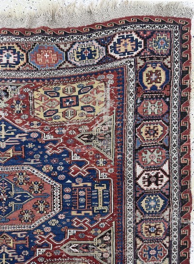 27073037f - Antiker´Medalion-Sumakh´, Kaukasus, 19.Jhd,Wolle auf Wolle, ca. 330 x 190 cm, EHZ: 3 ...