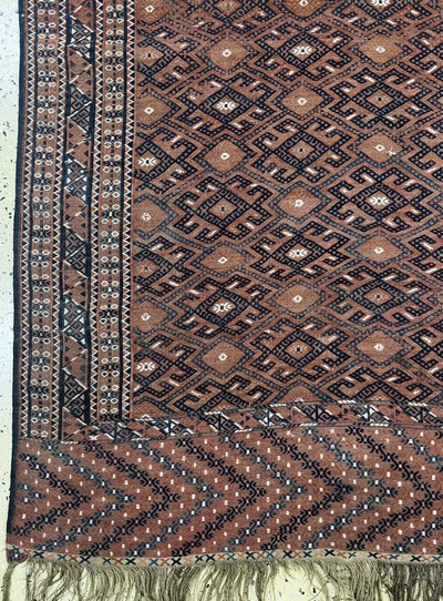 27073045b - Yomud Sumakh antik, Turkmenistan, 19.Jhd, Wolle auf Wolle, ca. 320 x 190 cm, EHZ: ...