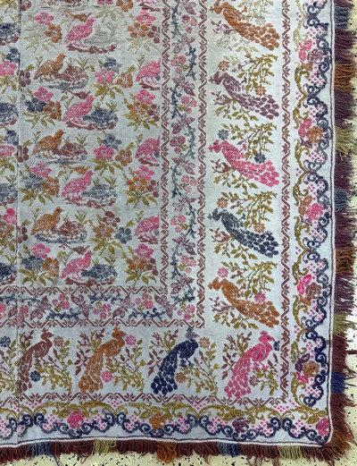 27073085a - Stickerei alt(2 Bahnig), Skandinavien, Mitte 20.Jhd, Wool-Stickerei auf Baumwolle, ca. ...