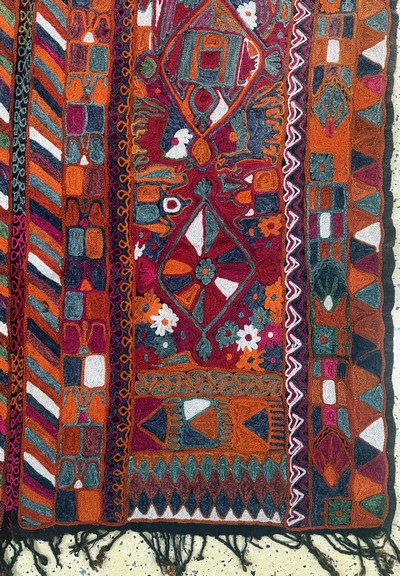 27073089a - Hochzeits-Kelim, Uzbekistan, Anfang 20.Jhd,Wolle auf Wolle, ca. 255 x 160 cm, EHZ: 2 ...