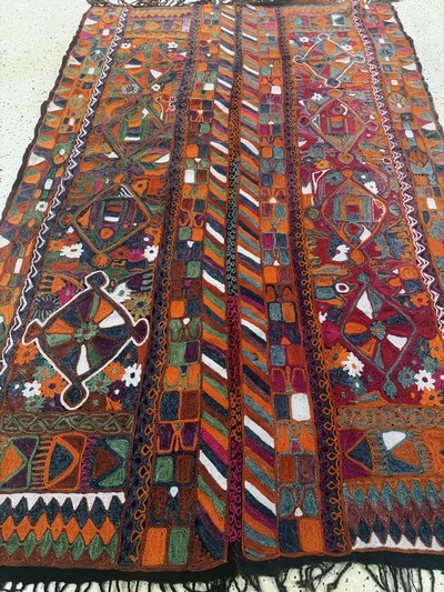 27073089e - Hochzeits-Kelim, Uzbekistan, Anfang 20.Jhd,Wolle auf Wolle, ca. 255 x 160 cm, EHZ: 2 ...