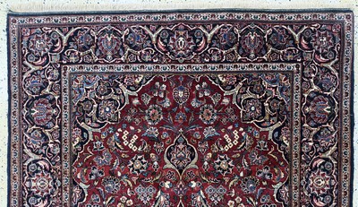 27073091a - Kashan cork old, Persia, early 20th century, corkwool on cotton, approx. 220 x 140 cm, ...