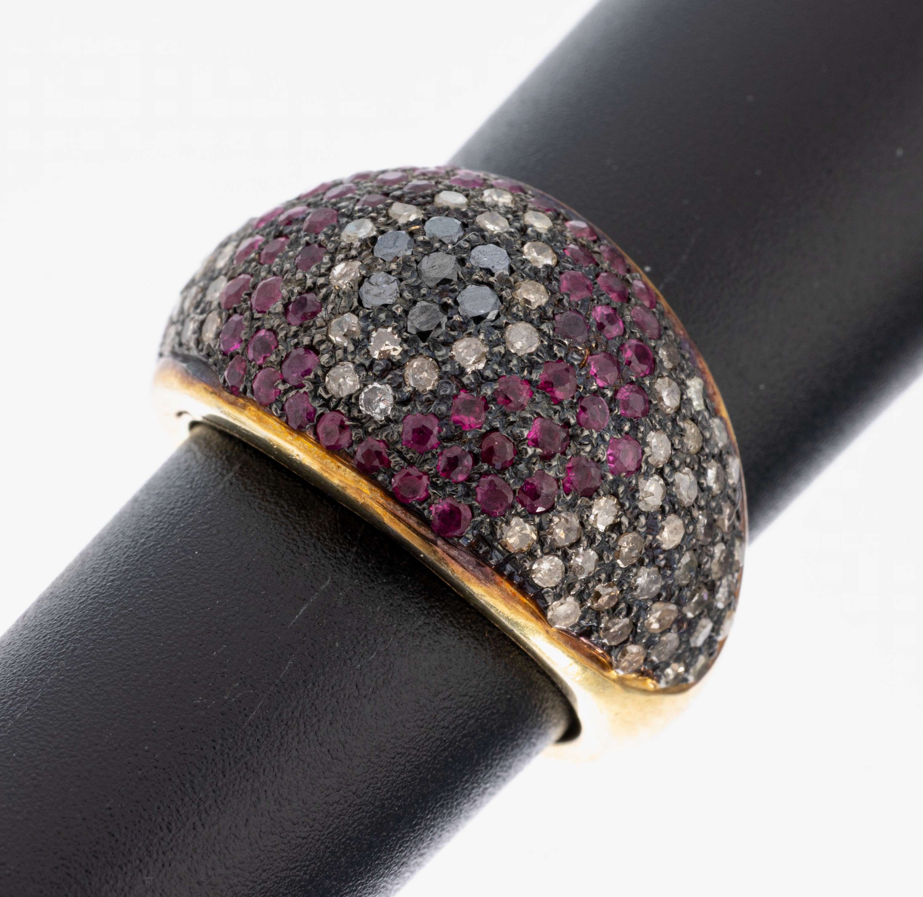 Image 27073119 - Rubin-Diamant-Ring, Silber teilvergoldet, 56 rundfacett. Rubine, 1 Stein besch., zus. ...