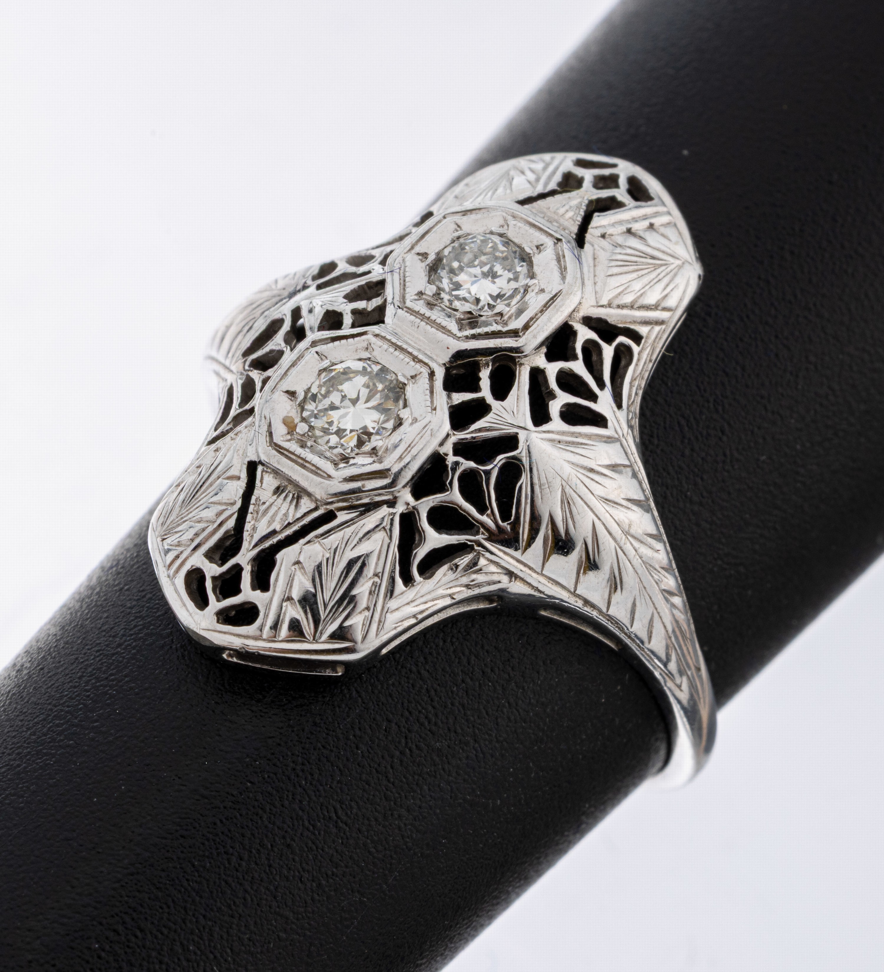 Image 27073144 - 14 kt Gold Brillant-Ring, wohl Amerika 1940er-50er Jahre, WG 585/000, Ringkopf ...