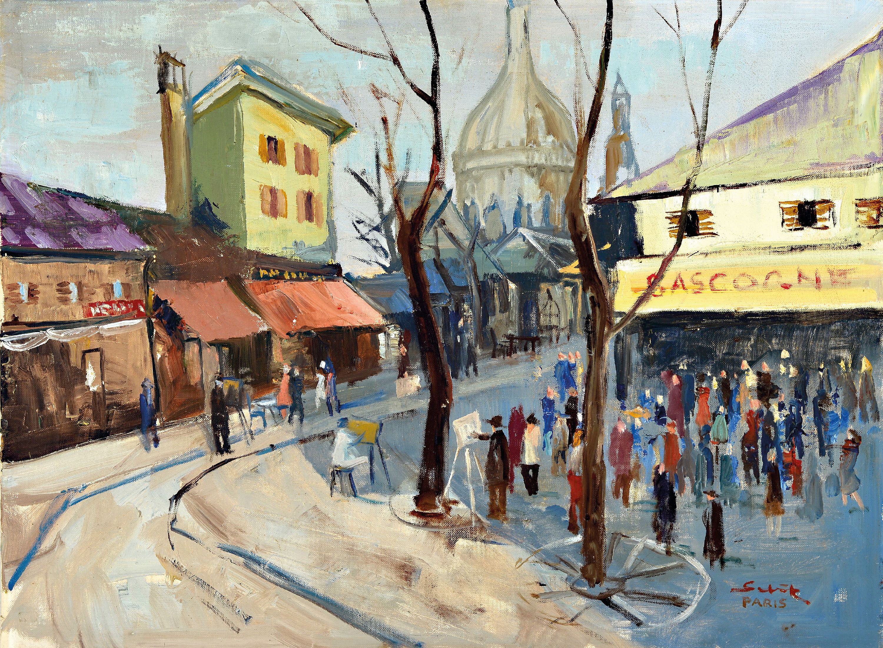 Image 27073634 - Lajo Sebök, 1910 Szeged Ungarn - 1996 Neuss, Ansicht Paris, Öl/Lwd., signiert und ...