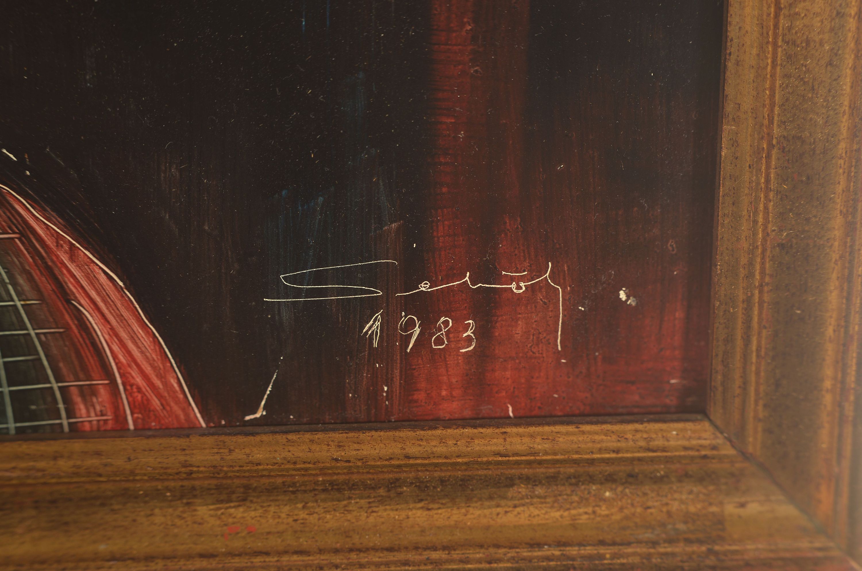 Detail m: Lajos Sebök, 1910 Szeged Ungarn - 1996 Neuss, 2 Gemälde, ohne Titel, Acryl/Platte, signiert, und dat. 88, leichte Farbfehlstellen, ca. 50x40 cm, b. ...