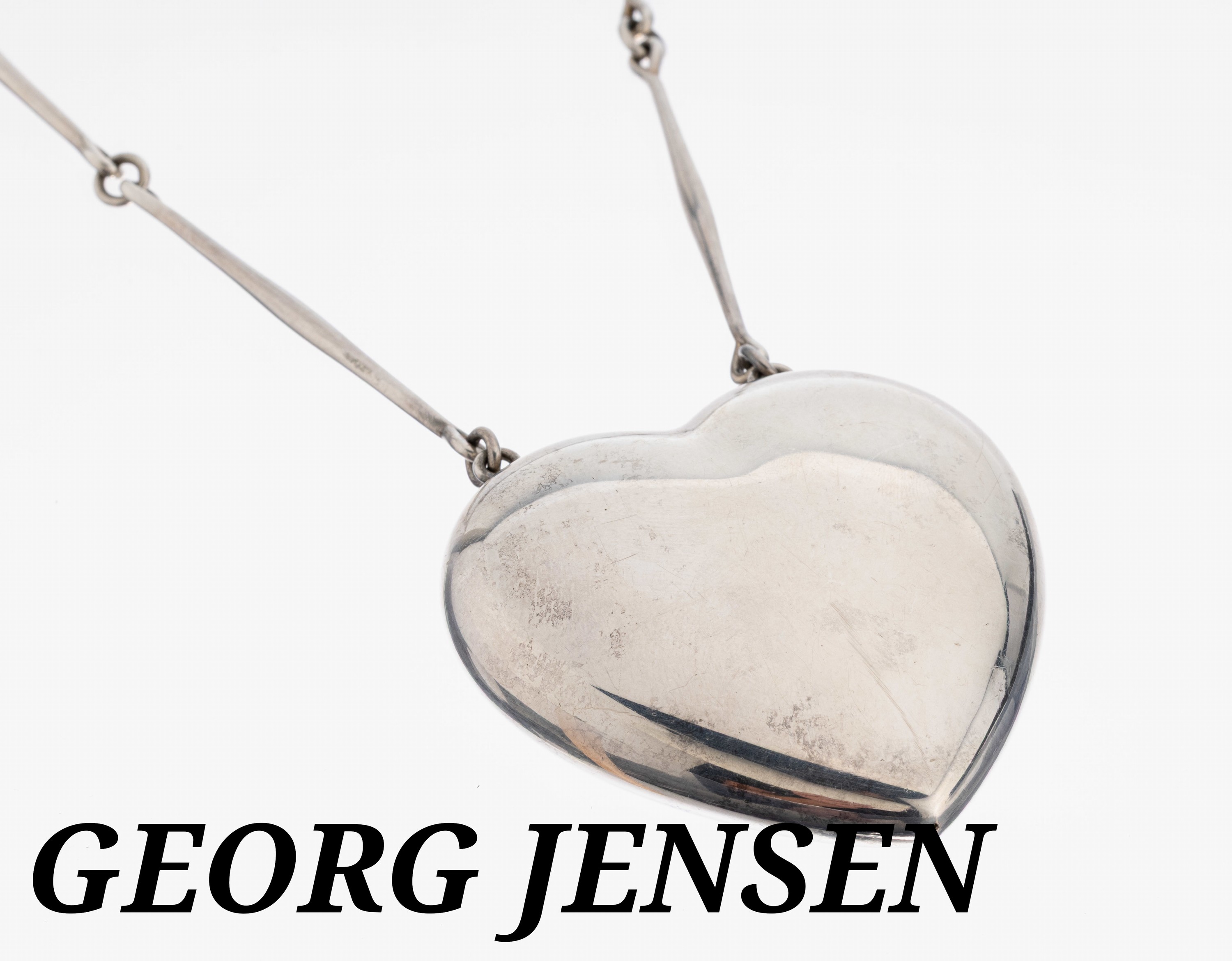 Image 27073687 - GEORG JENSEN Herzcollier, 925er Silber, Dänemark, Modell Nr. 126, nach 1945, Design ...