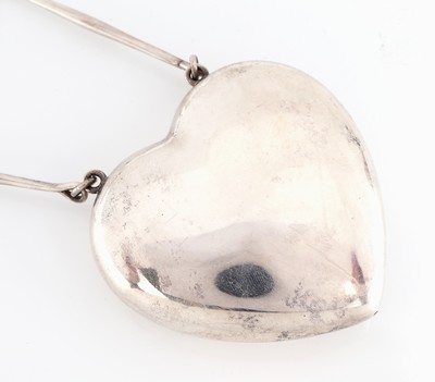 27073687b - GEORG JENSEN Herzcollier, 925er Silber, Dänemark, Modell Nr. 126, nach 1945, Design ...