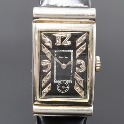 27073688a - BULOVA seltene Cocktailwatch, USA um 1940, Handaufzug, 2-teil. Palladium-geh. m. verd. ...
