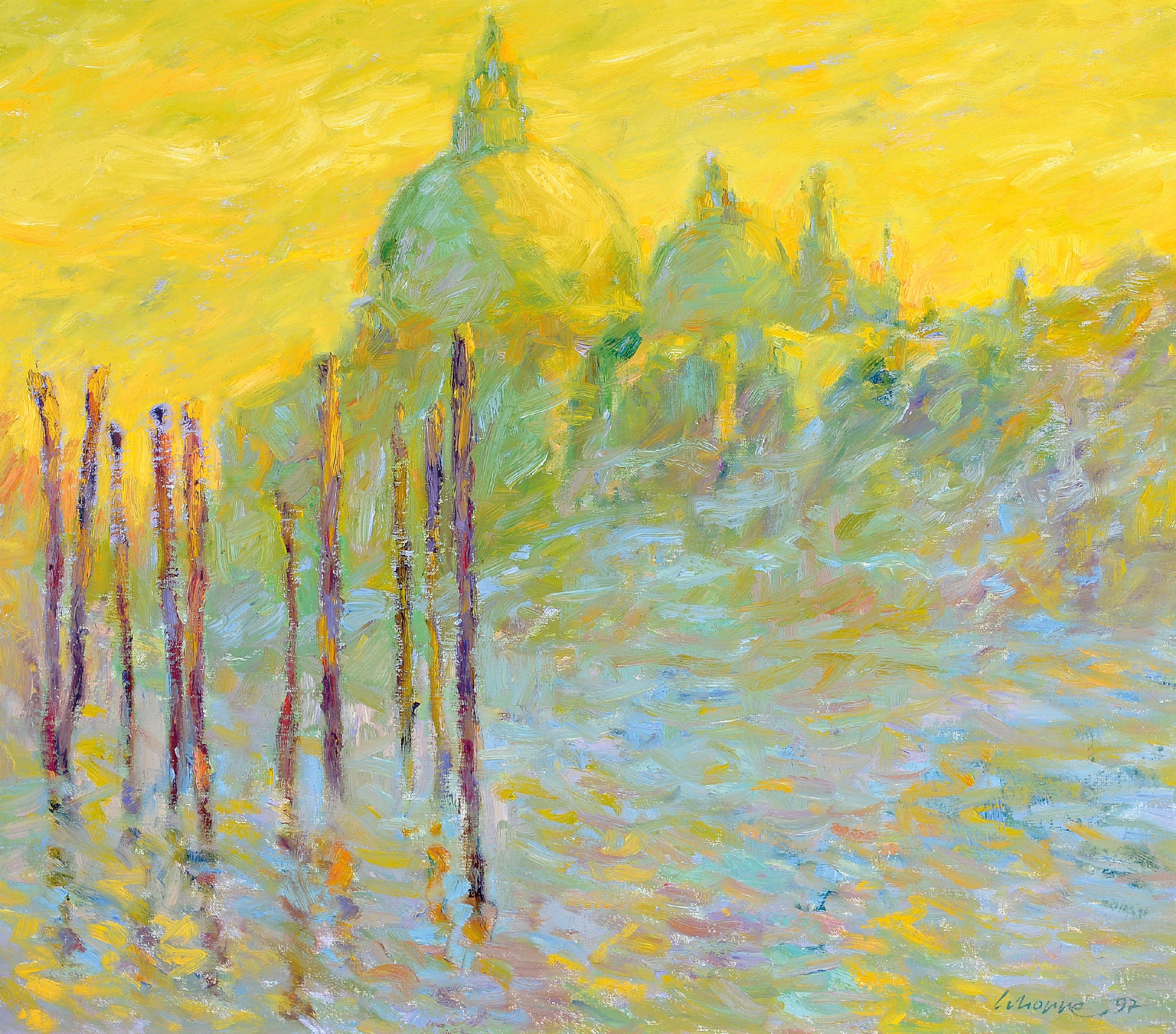 Image 27073708 - Klaus Schoppe, 1939 Bremen-2023 Worpswede, #´Venice - The haze rises#´, atmospheric view ...