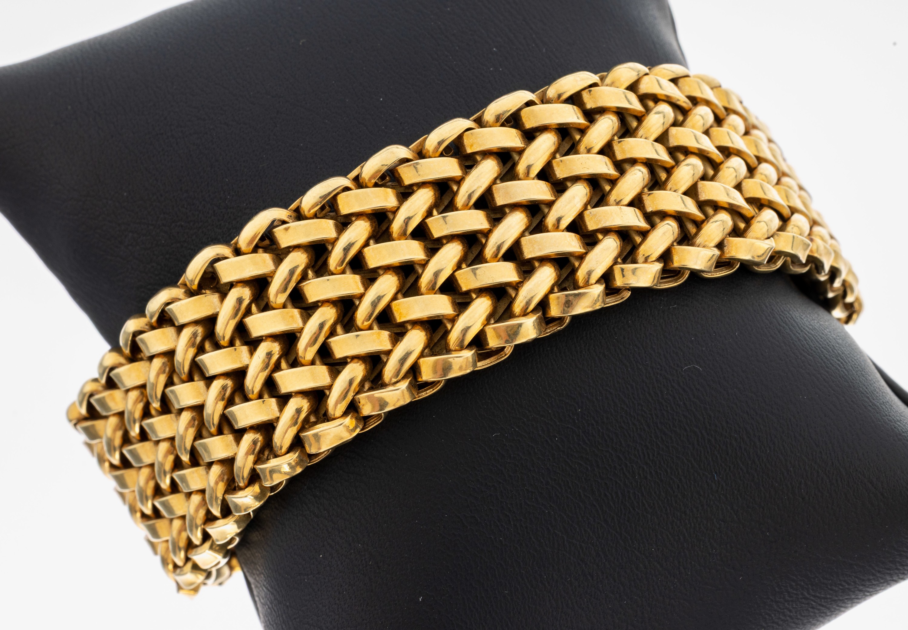 Image 27073943 - 14 kt Gold Armband, GG 585/000, Flechtmuster, L. ca. 19.5 cm, Kastenschloss mit 2 ...
