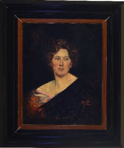 27073925k - Monogrammist Fh.Z., Münchner Schule um 1900, Damenporträt, Bruststück im ...