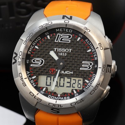27074508a - TISSOT T-Touch Multifunktions-Herrenarmbanduhr in Stahl, Schweiz um 2010, quartz, satin. ...