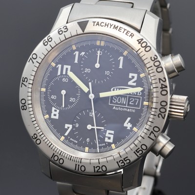 27074524a - GUINAND Armbandchronograph in Stahl/Stahlband, Schweiz um 1995, Automatik, beids. vergl. ...