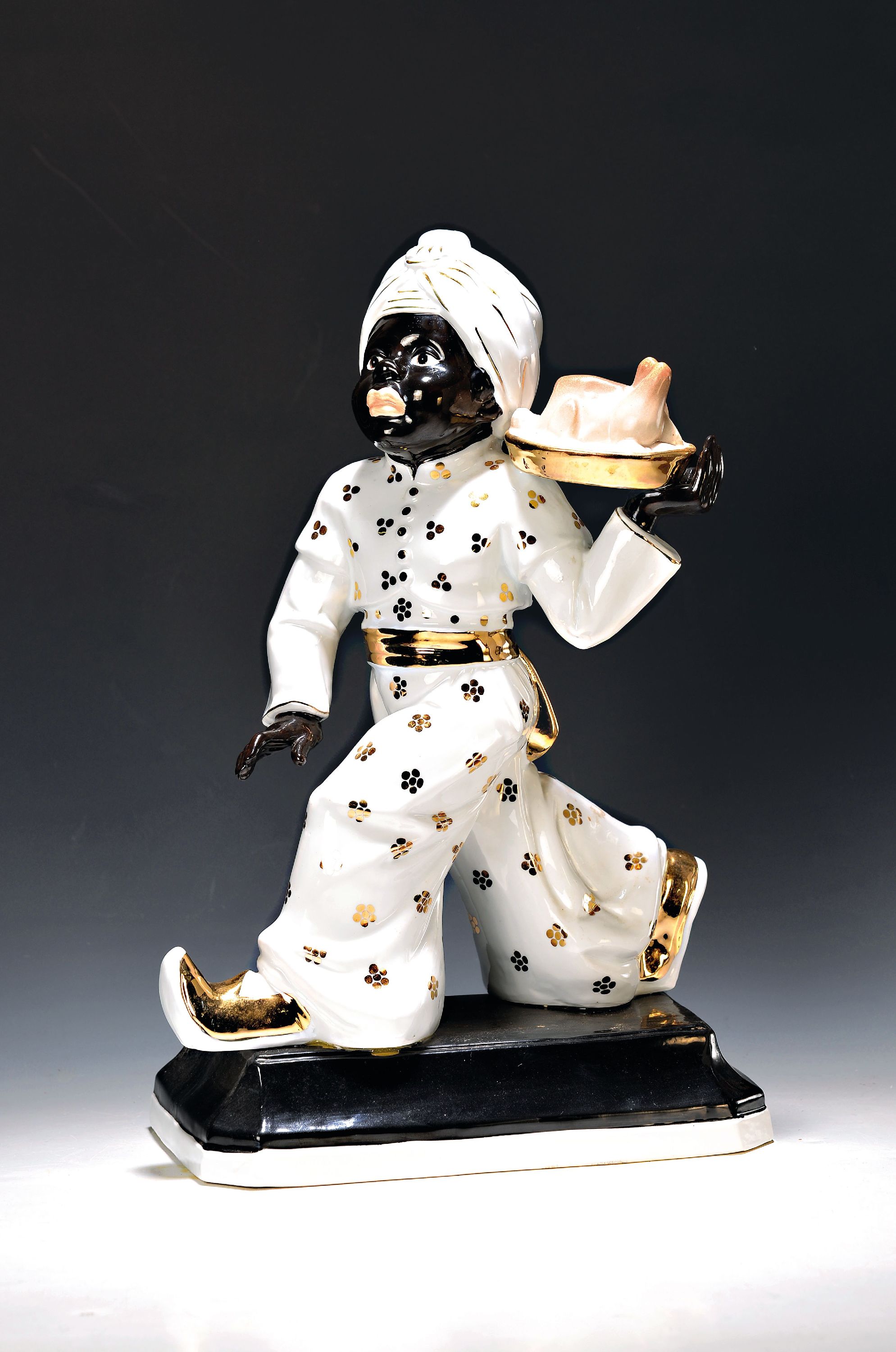 Image 27074819 - Große Porzellanwerbefigur Neundorf, Thüringen, 20.Jh., Porzellan, partiell schwarz und ...