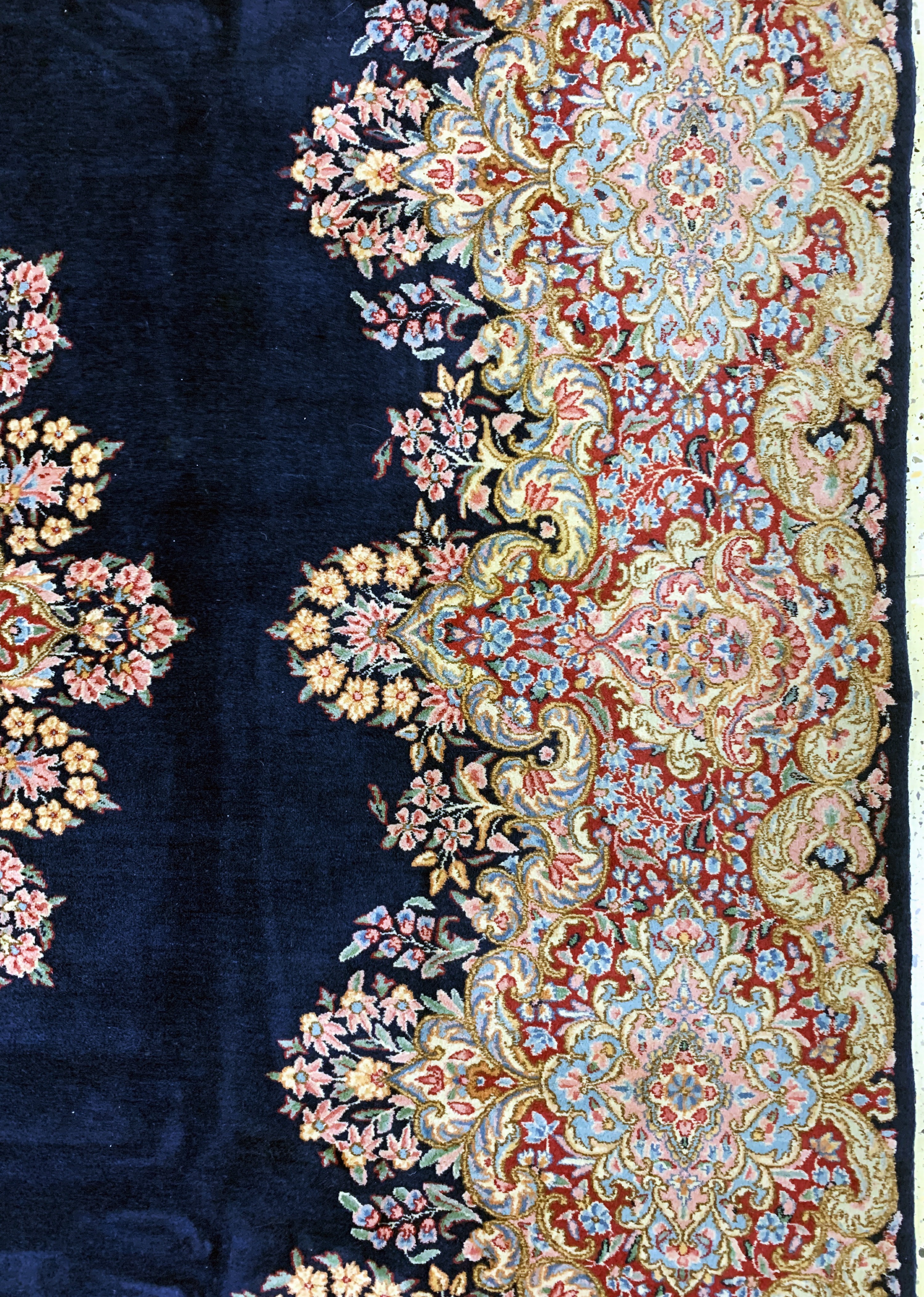 Detail e: Kerman Lawar fein, Persien, Mitte 20.Jhd, Wolle auf Baumwolle, ca. 334 x 243 cm, EHZ: 2