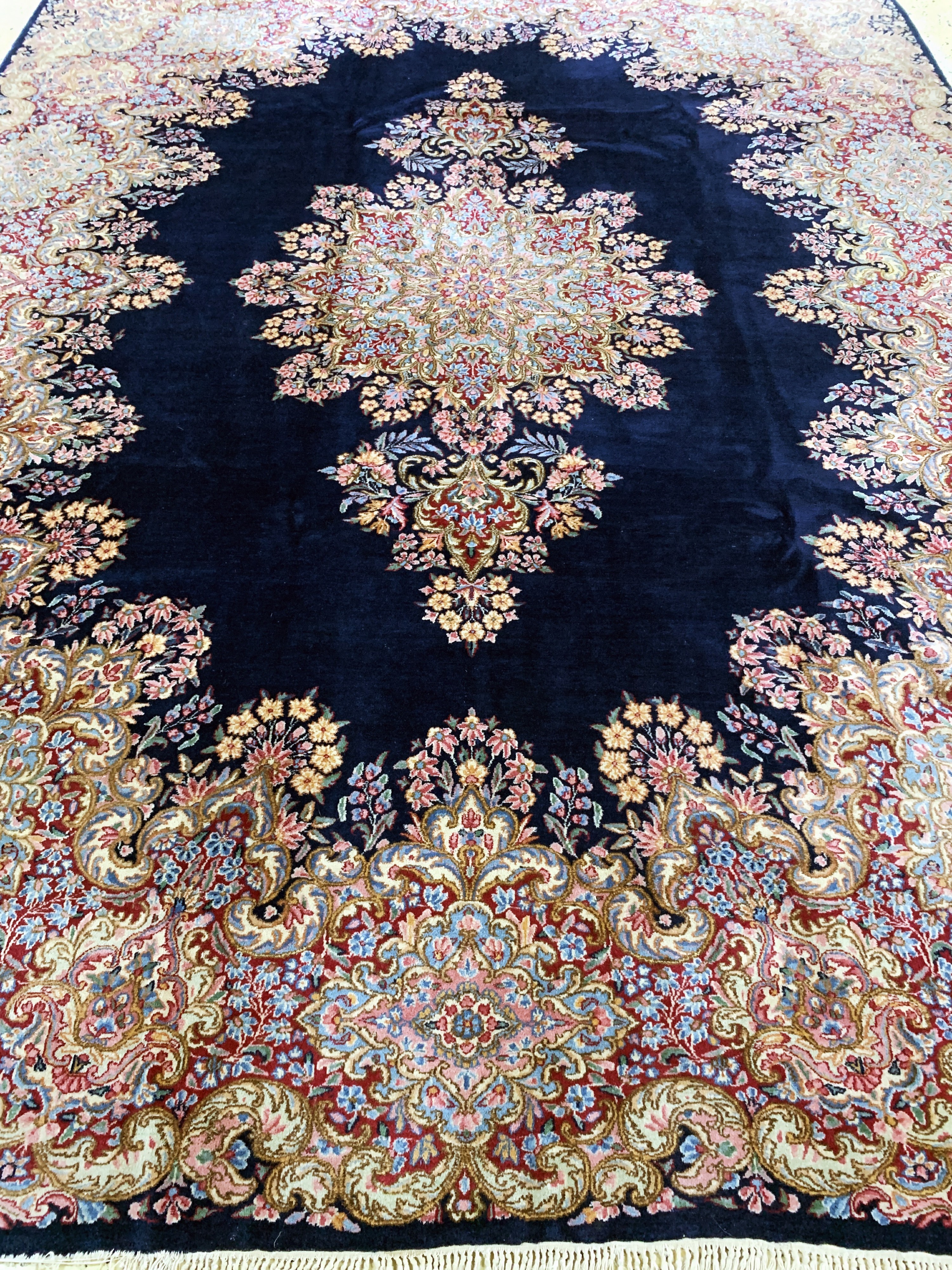 Detail i: Kerman Lawar fein, Persien, Mitte 20.Jhd, Wolle auf Baumwolle, ca. 334 x 243 cm, EHZ: 2