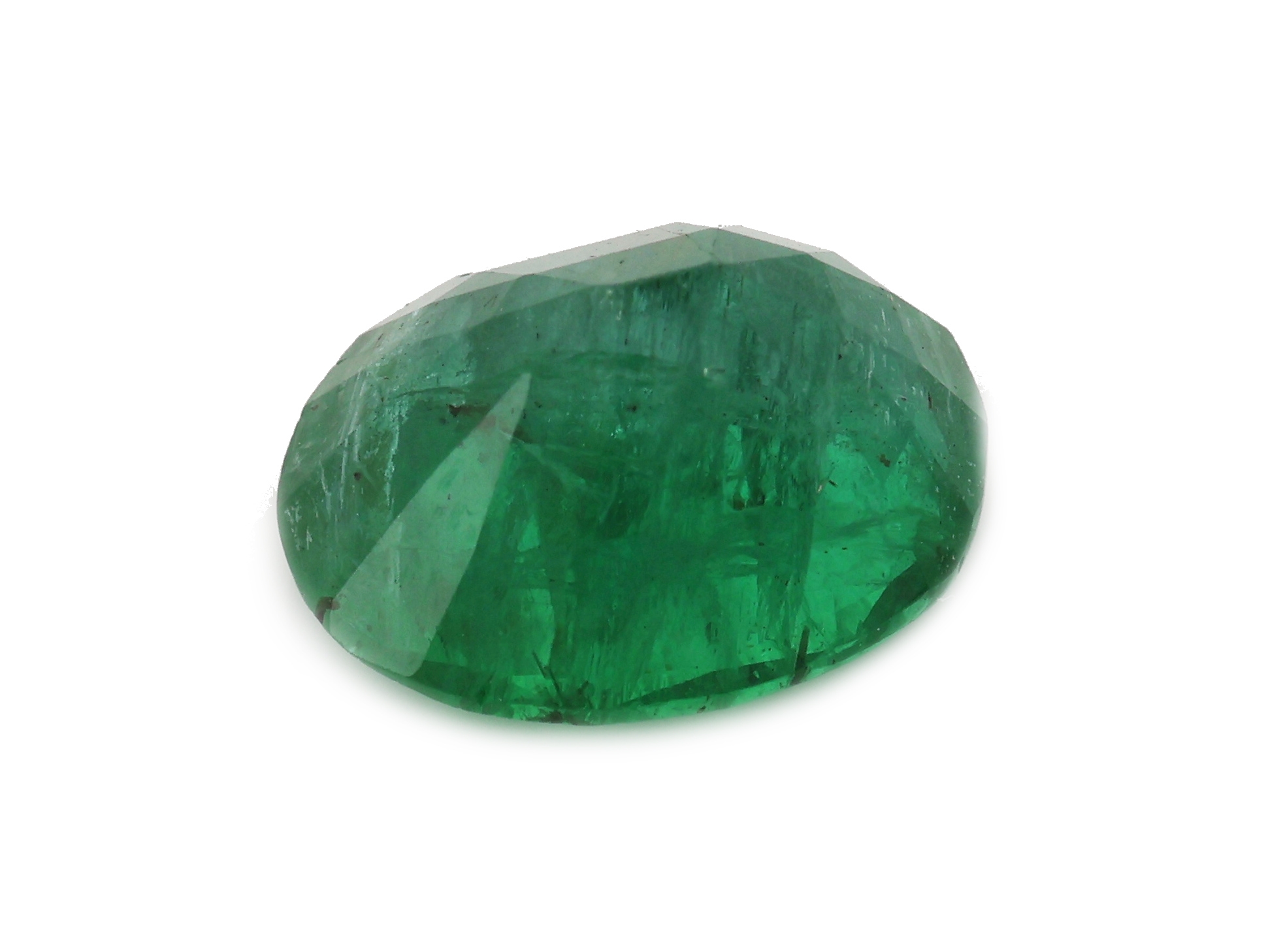 Detail a: Loser Smaragd, ca. 3.26 ct, ovalfacett.