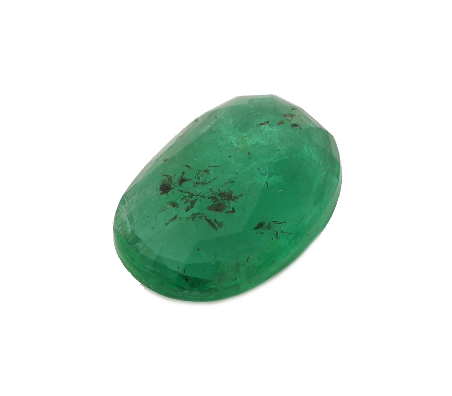 Detail a: Loser Smaragd, ca. 2.87 ct, ovalfacett.