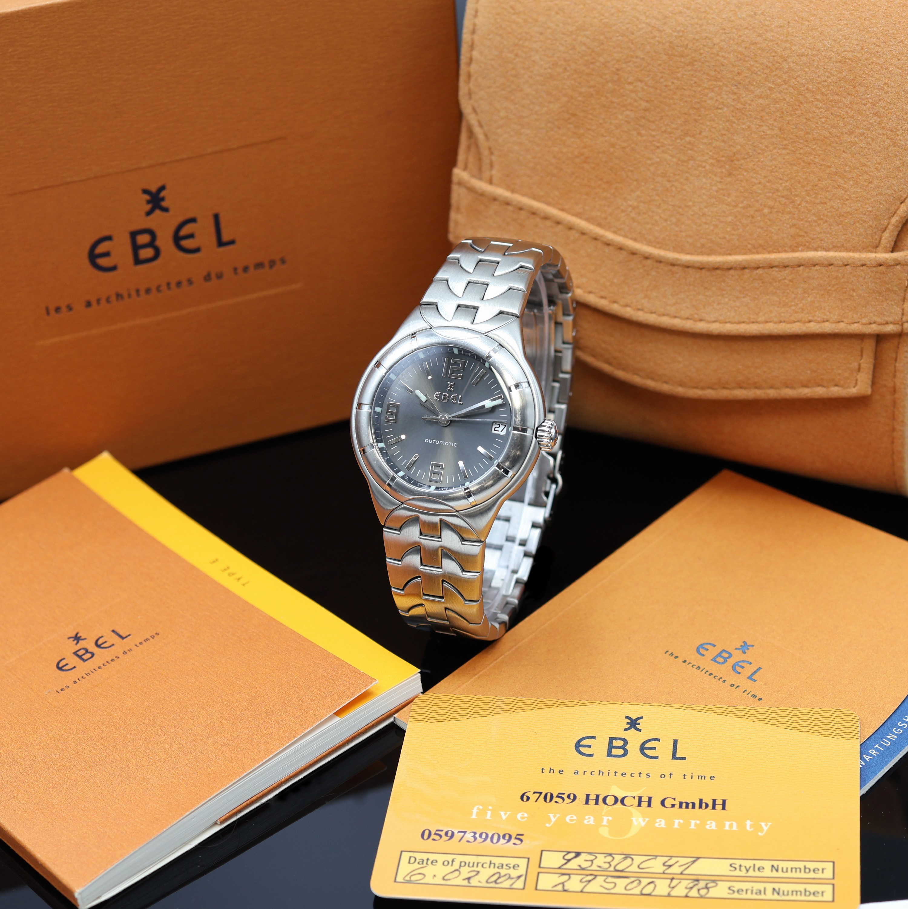 Image 27076314 - EBEL Type E Armbanduhr in Stahl Referenz 9330C41, Automatik, beids. vergl. Edelstahlgeh. ...