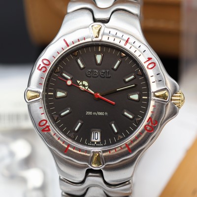 27076313a - EBEL Sportwave Armbanduhr Referenz 6187541, quarz, z. T. verg. Edelstahlgeh. inkl. ...
