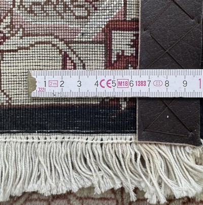 27076368e - Täbriz fein(50 Raj), Persien, Mitte 20.Jhd,Korkwolle mit Seide, ca. 155 x 102 cm, ca. ...