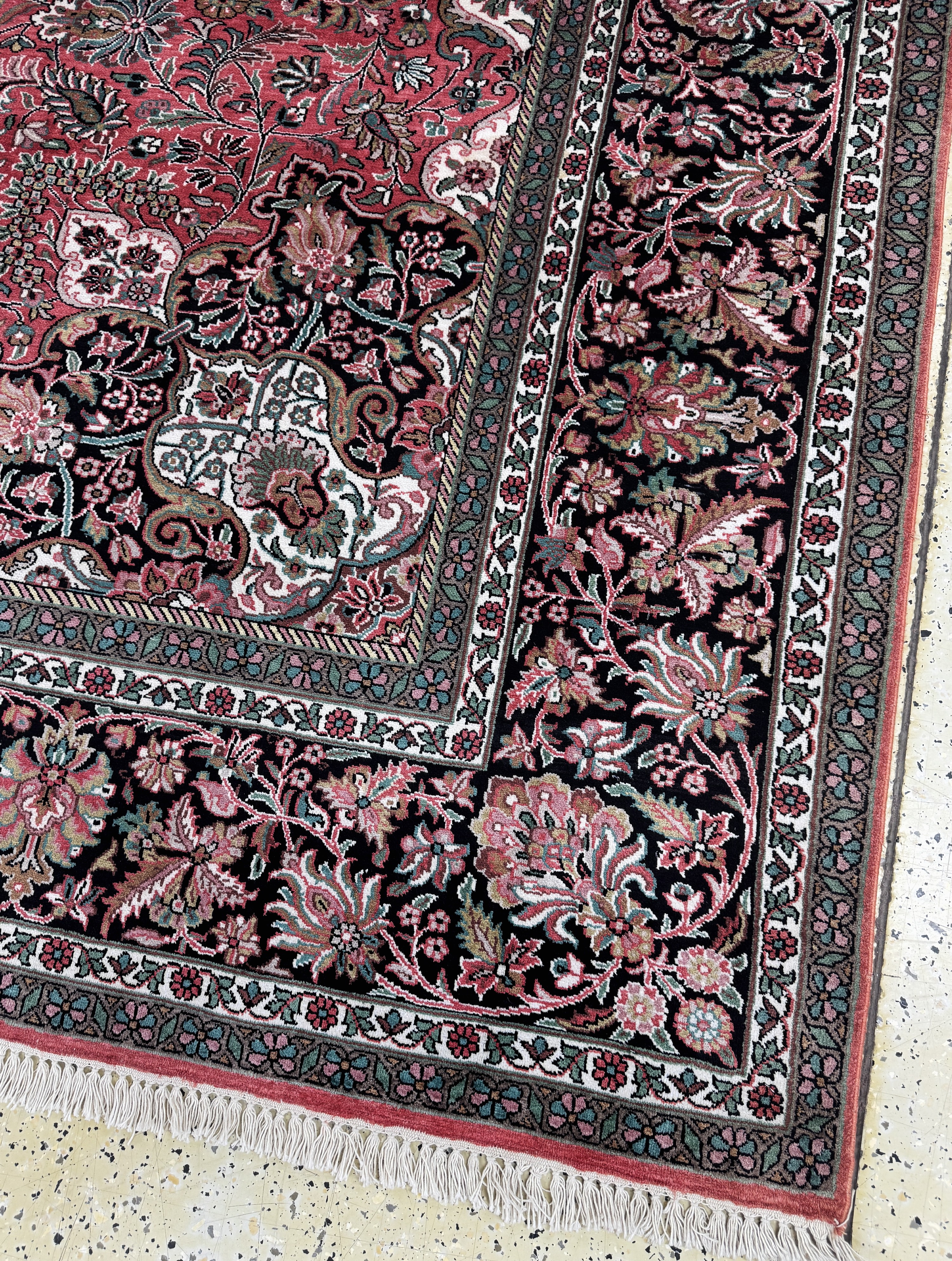Detail f: Kaschmir, Indien, Ende 20.Jhd, merzerisierte Baumwolle, ca. 346 x 245 cm, EHZ: 1-2