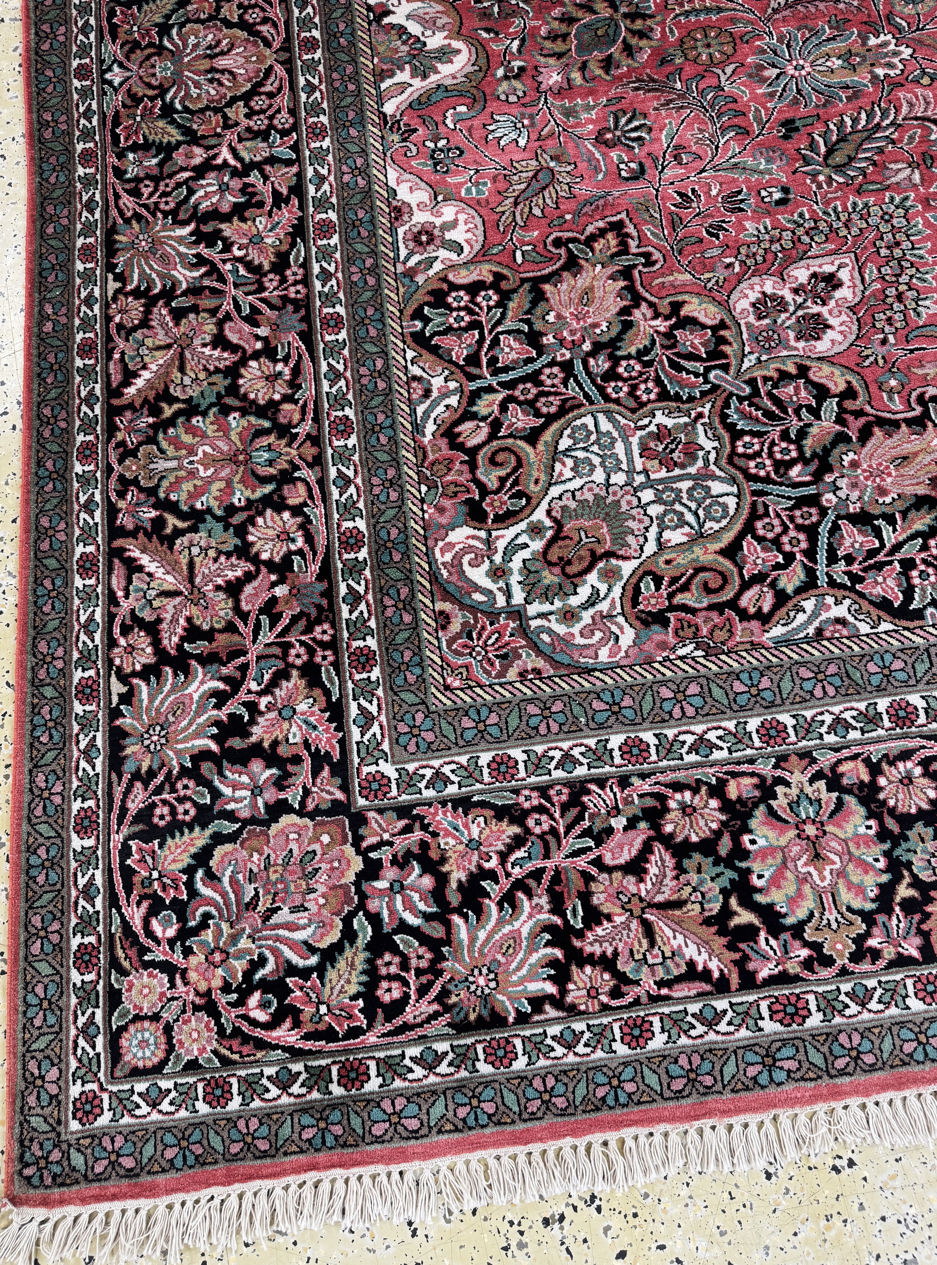 Detail h: Kaschmir, Indien, Ende 20.Jhd, merzerisierte Baumwolle, ca. 346 x 245 cm, EHZ: 1-2