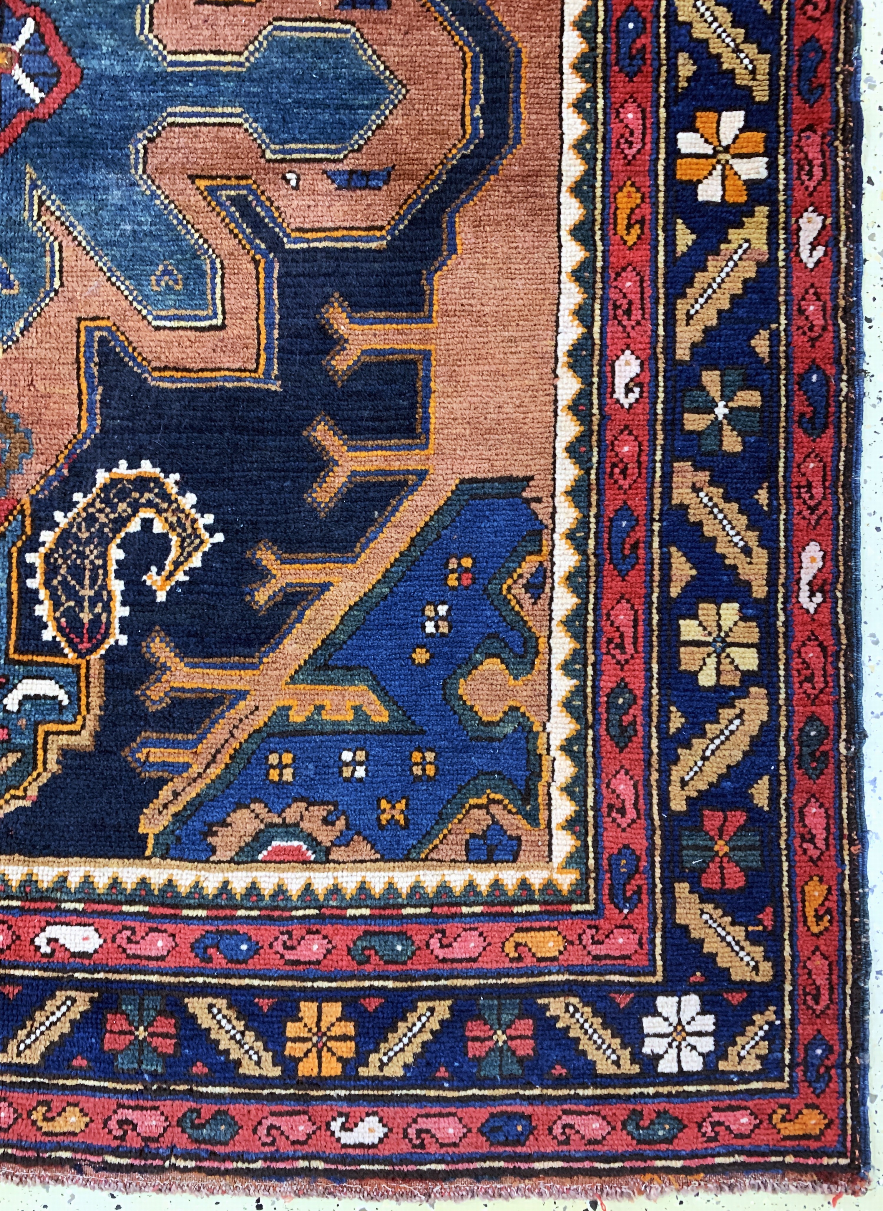 Detail a: Kazak antik, Kaukasus, um 1900, Wolle auf Wolle, ca. 180 x 146 cm, EHZ: 3