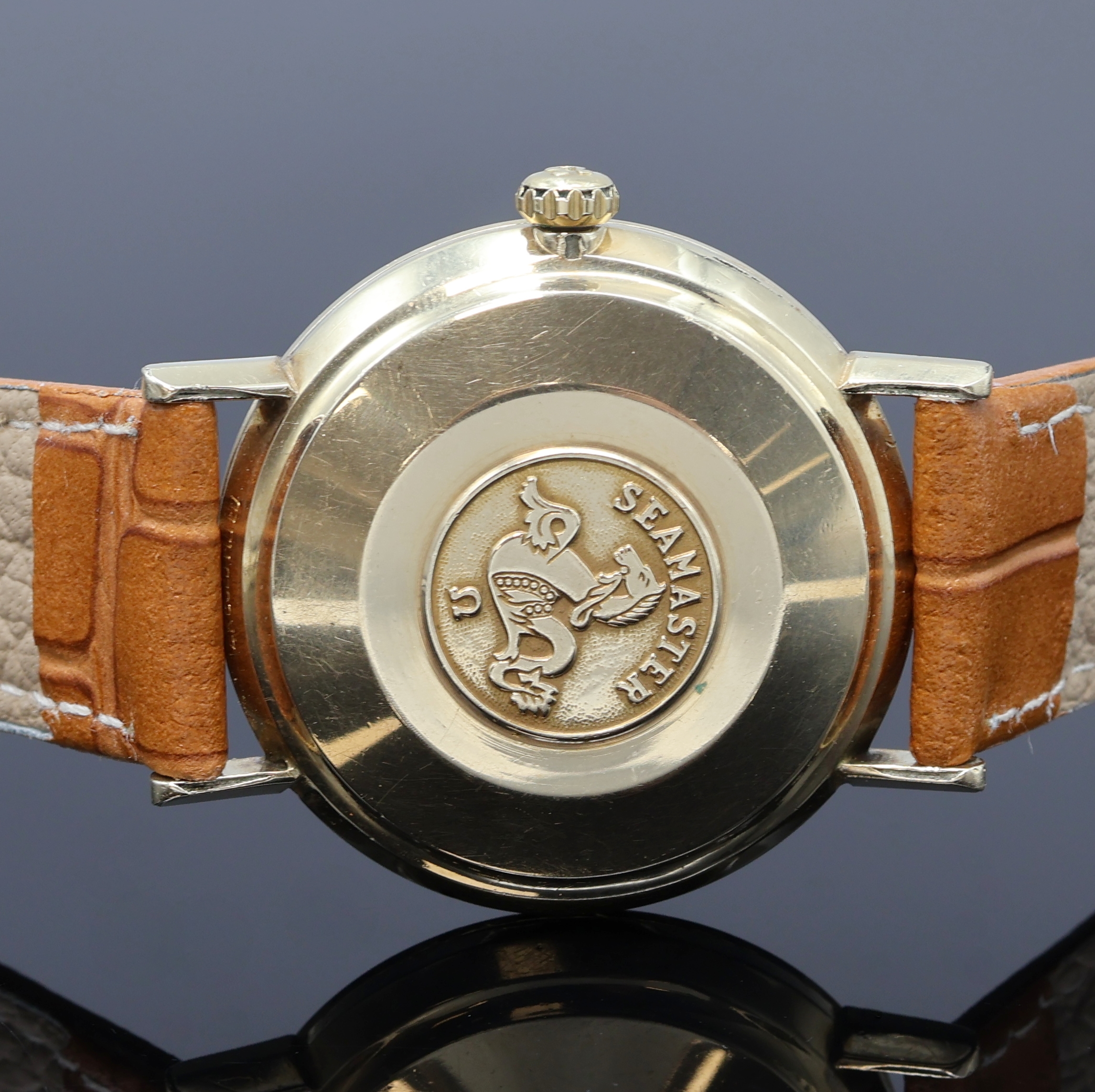 Detail c: OMEGA Herrenarmbanduhr Seamaster De Ville Referenz KM6292, Automatik, Schweiz um 1969, 2-teil. Goldfilled Geh. ber., Glasrand aufgedr., silb. orig. ...