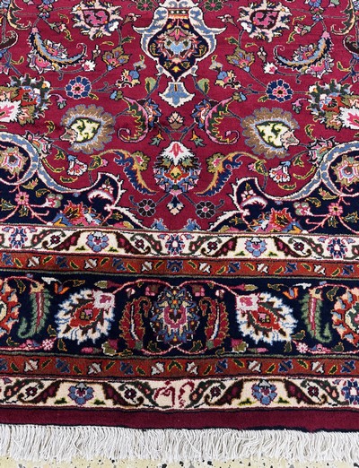 27076405g - Mesched signiert, Persien, Ende 20.Jhd, Wolle auf Baumwolle, ca. 349 x 249 cm, EHZ: 1-2 ...