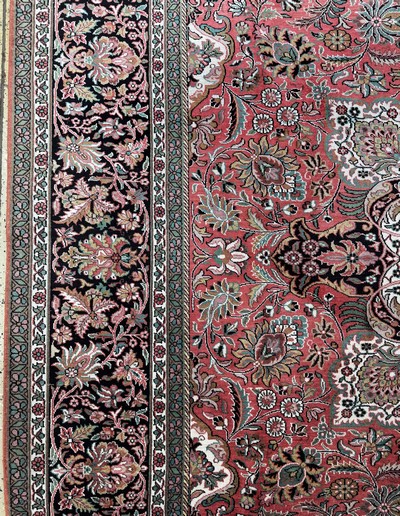 27076407c - Kaschmir, Indien, Ende 20.Jhd, merzerisierte Baumwolle, ca. 346 x 245 cm, EHZ: 1-2 ...