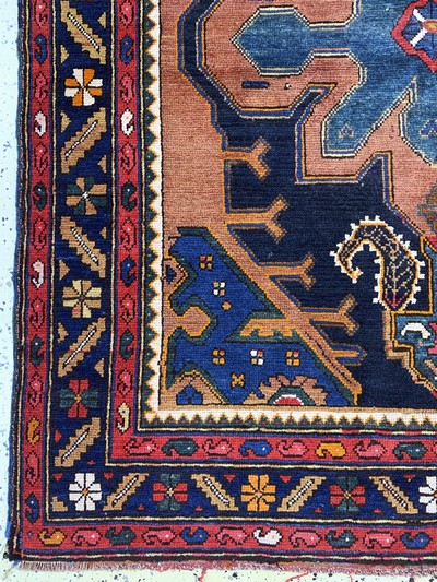 27076408b - Kazak antik, Kaukasus, um 1900, Wolle auf Wolle, ca. 180 x 146 cm, EHZ: 3 Schätzpreis: ...