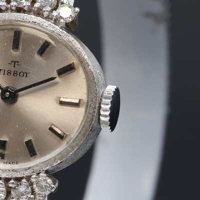 27076441b - TISSOT Damenarmbanduhr in WG 585/000 mit Diamanten, Schweiz um 1965, Handaufzug, Boden ...