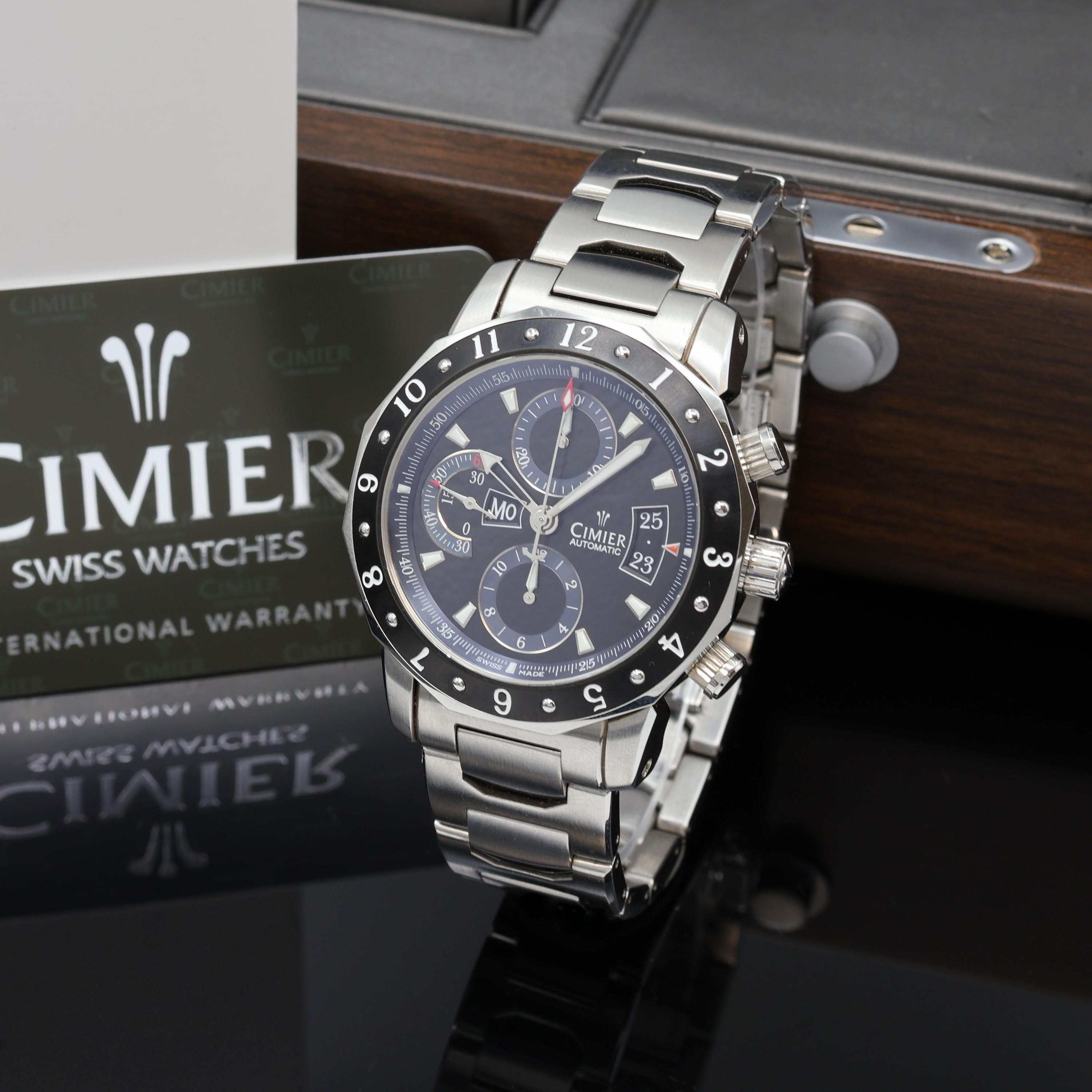 Image 27076579 - CIMIER Seven Seas Herrenchronograph Referenz 6101, Automatik, Edelstahlgeh. inkl. orig. ...