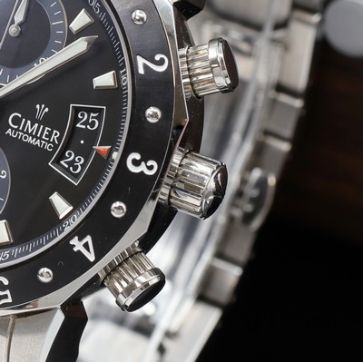 27076579b - CIMIER Seven Seas Herrenchronograph Referenz 6101, Automatik, Edelstahlgeh. inkl. orig. ...