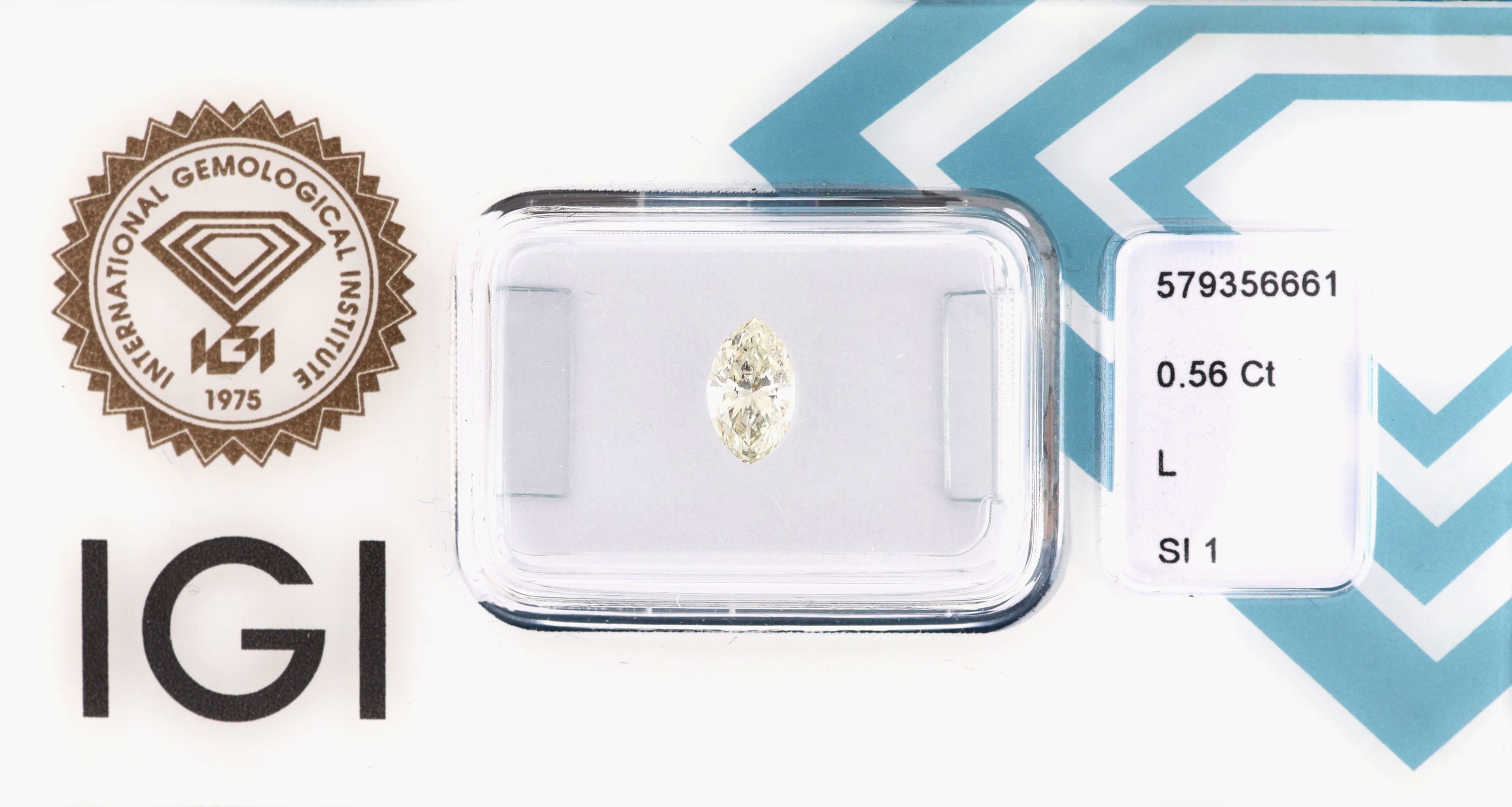 Image 27076627 - Lose Diamant Navette ca. 0.56 ct get.Weiß (L)/si1, eingeschweißt, IGI-Report