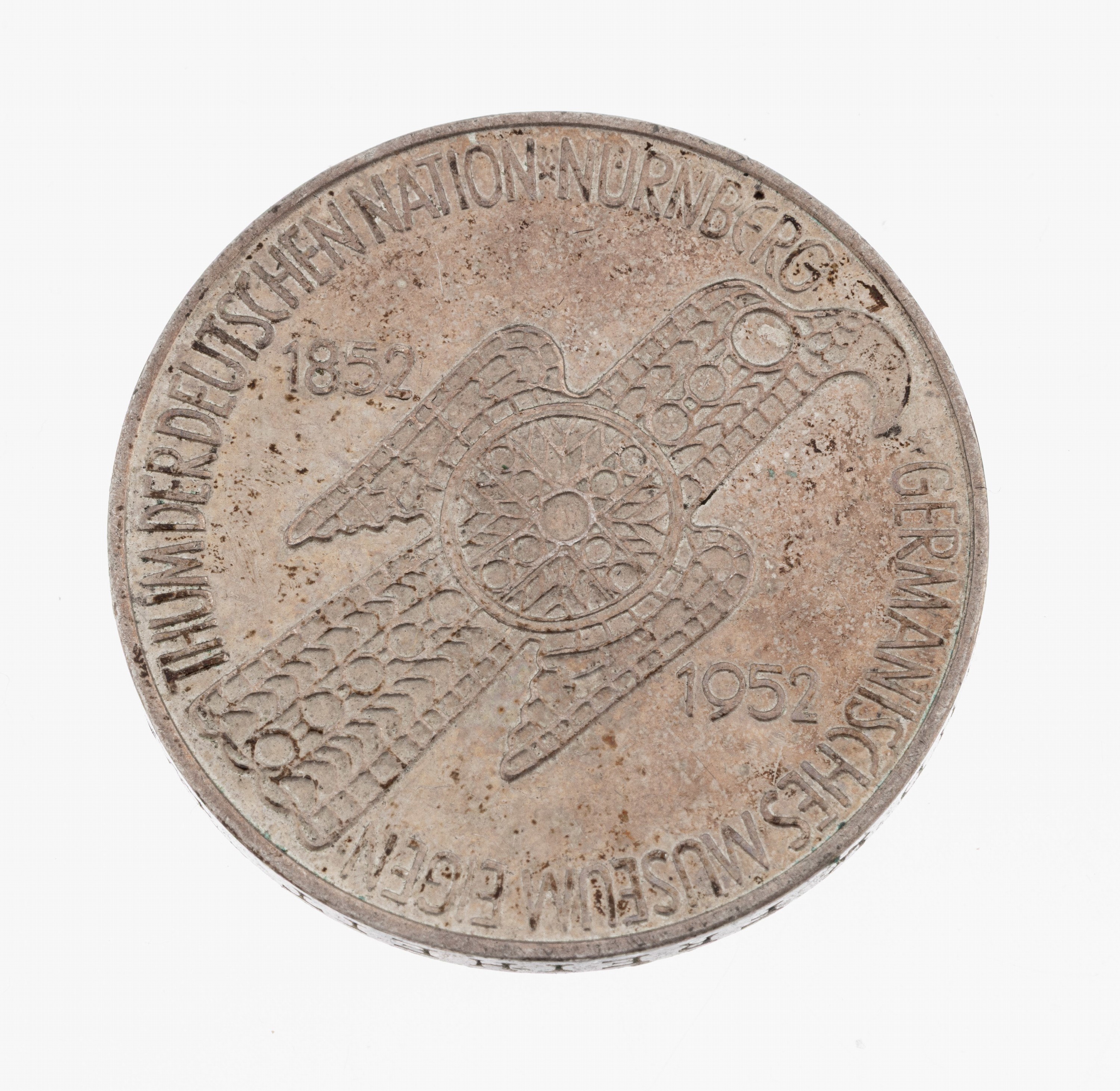 Image 27076649 - Silbermünze, 5 Mark, Deutschland 1952, Germanisches Museum Nürnberg, Prägemarke D